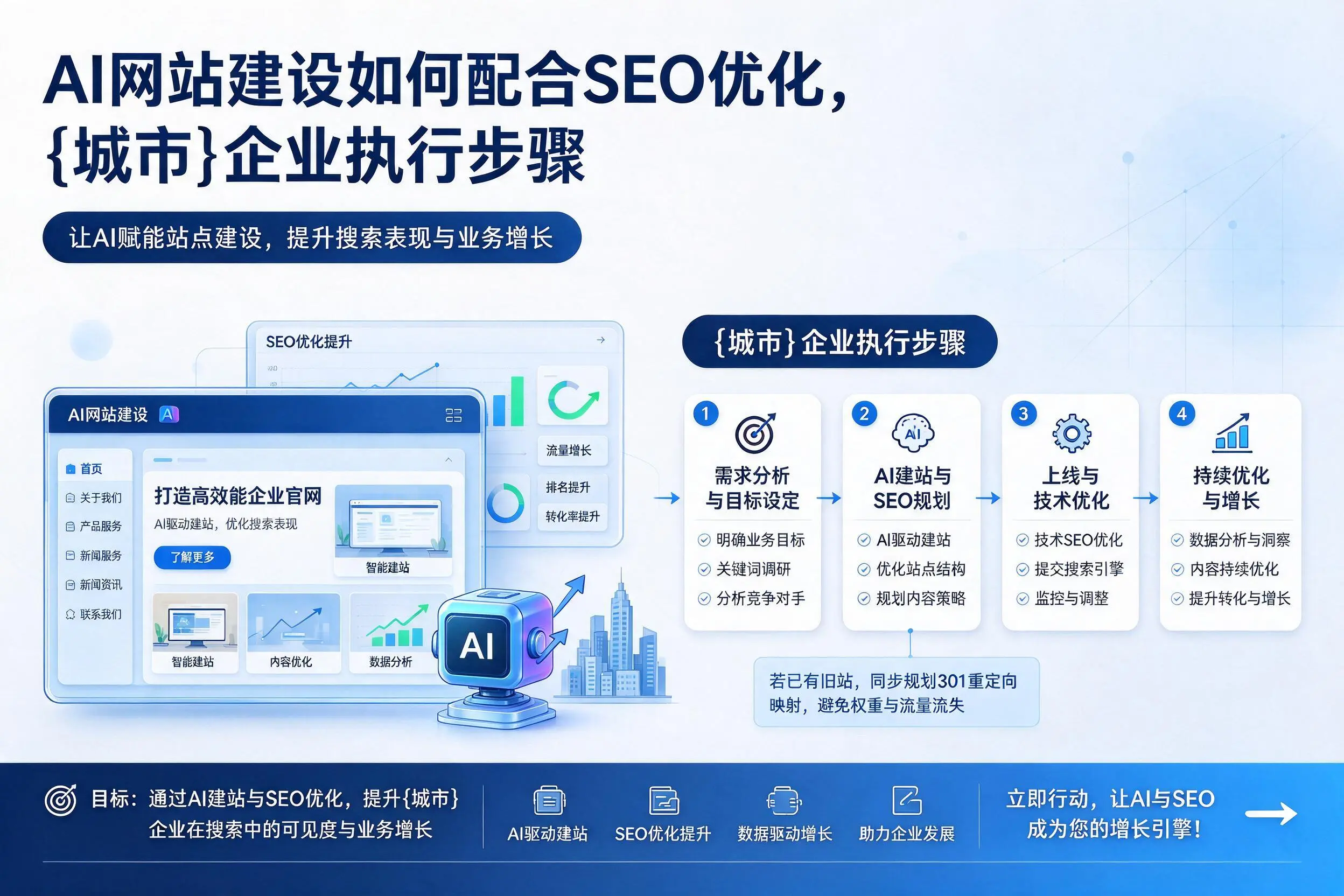 AI网站建设如何配合SEO优化，临沧企业执行步骤