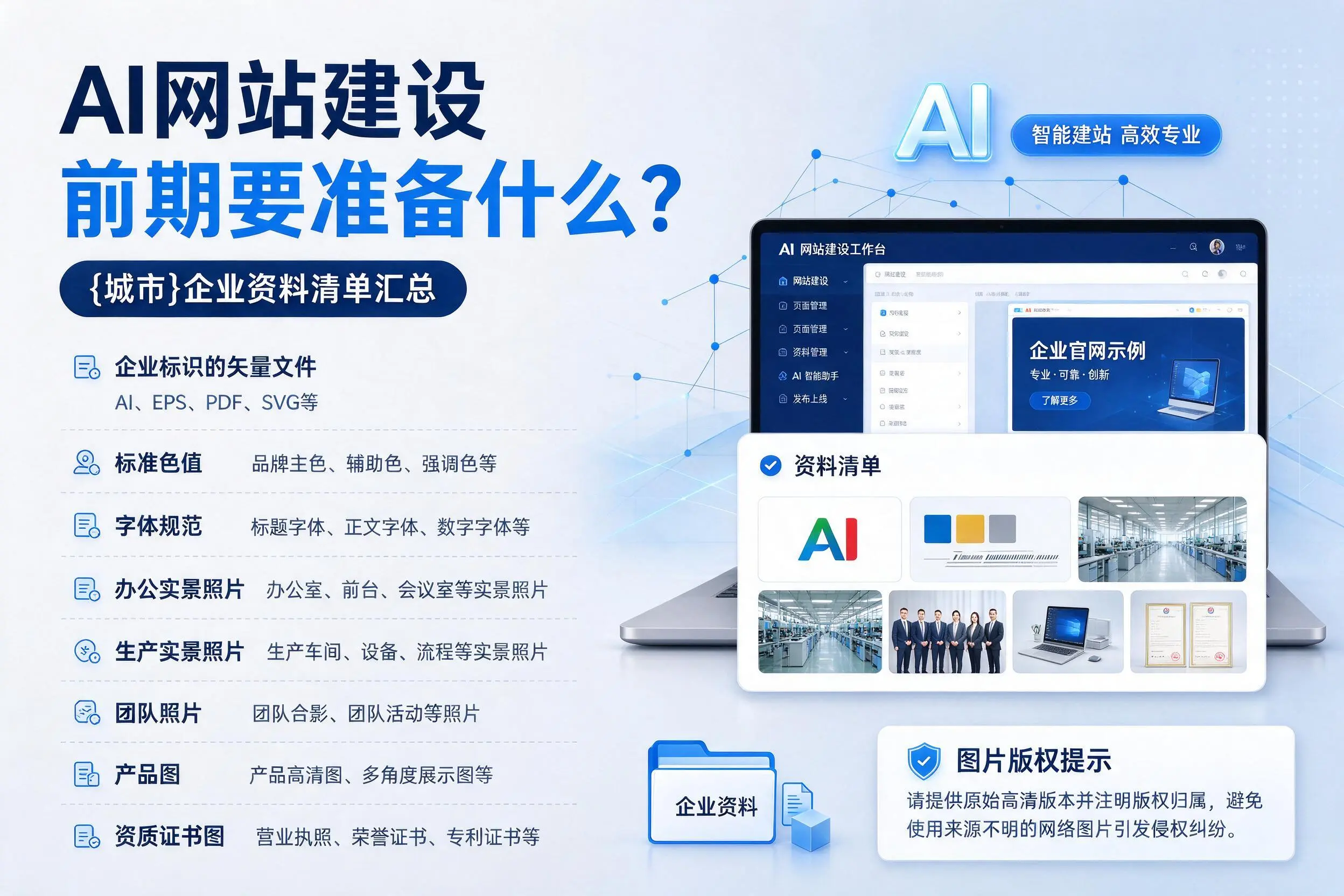 AI网站建设前期要准备什么？临沧企业资料清单汇总